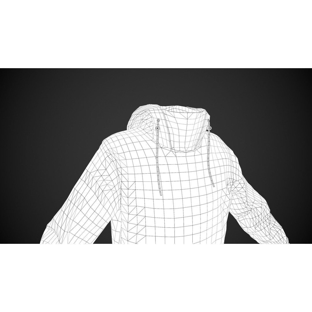 Light Violet Snowboard Hoodie 3D Model – Low Poly PBR for Games - View 17