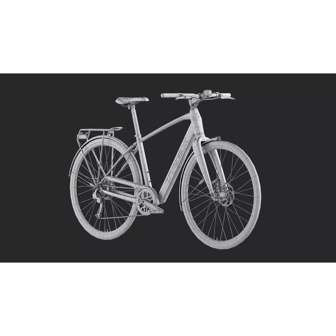 Hybrid Bicycle 3D Model – Low Poly Game Asset, FBX, OBJ - View 11
