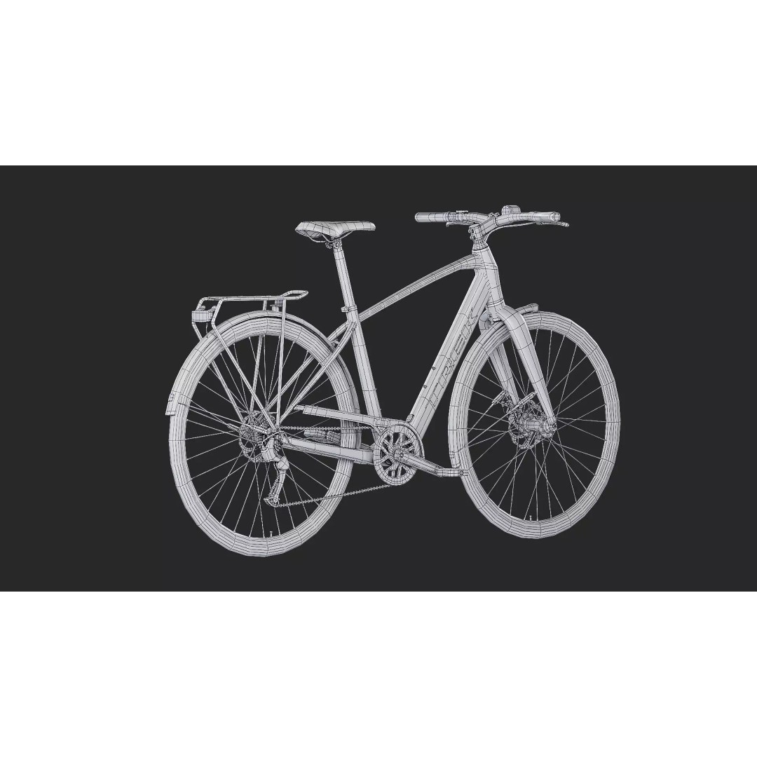 Hybrid Bicycle 3D Model – Low Poly Game Asset, FBX, OBJ - View 12