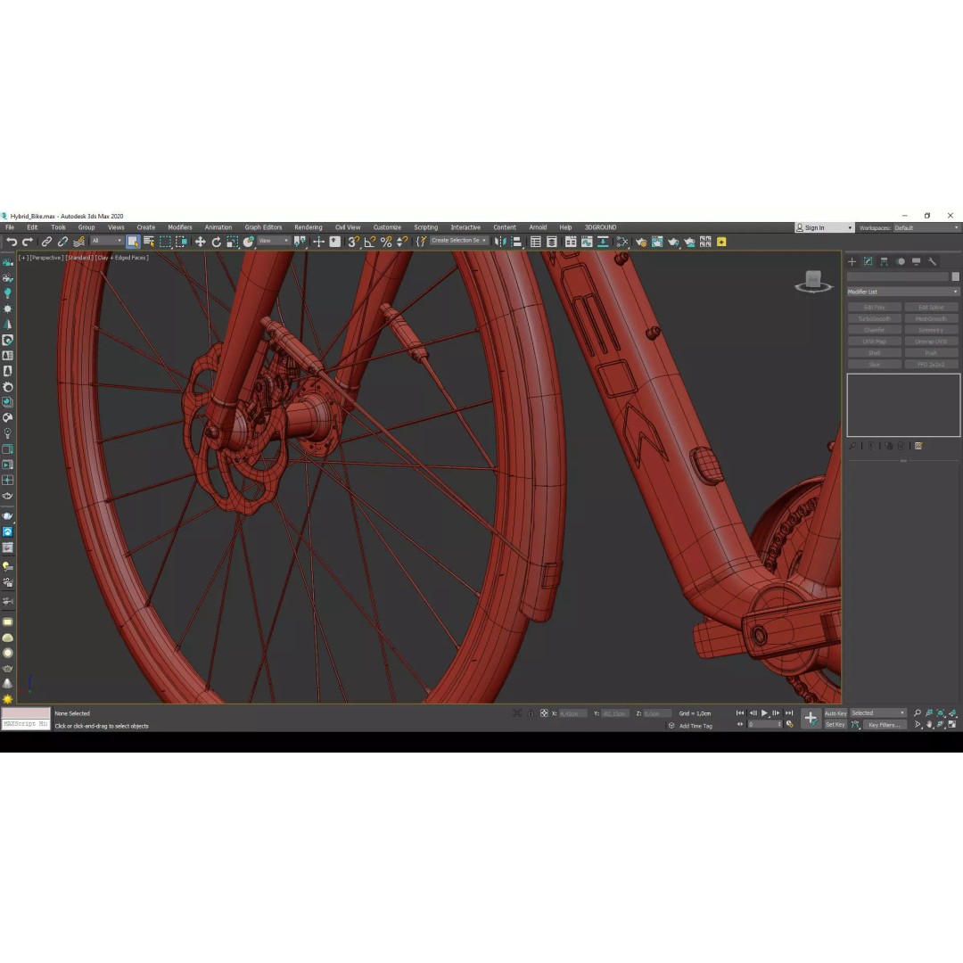 Hybrid Bicycle 3D Model – Low Poly Game Asset, FBX, OBJ - View 16