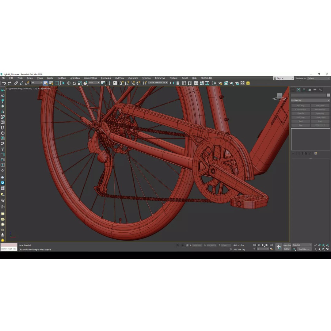 Hybrid Bicycle 3D Model – Low Poly Game Asset, FBX, OBJ - View 17