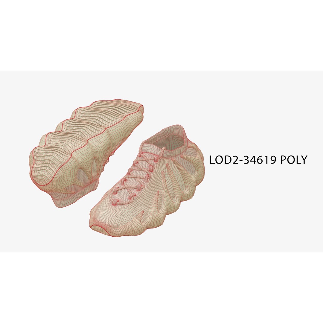 Adidas Yeezy Boost 450 Sneaker 3D Model – Low Poly Game Asset, FBX - View 4