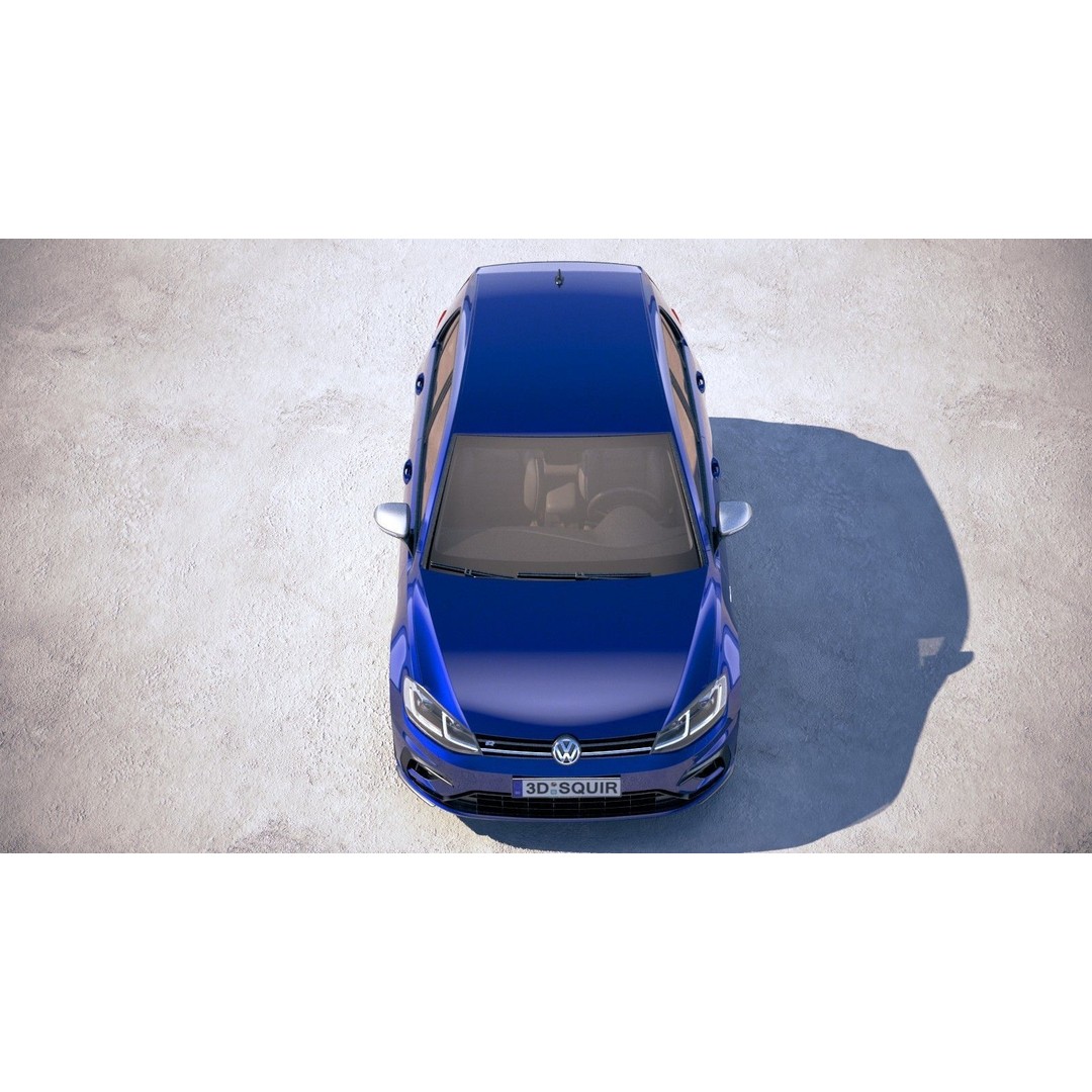 Volkswagen Golf R 2018 3D Model – High Poly Sport Car, 3dsmax, FBX, OBJ - View 10