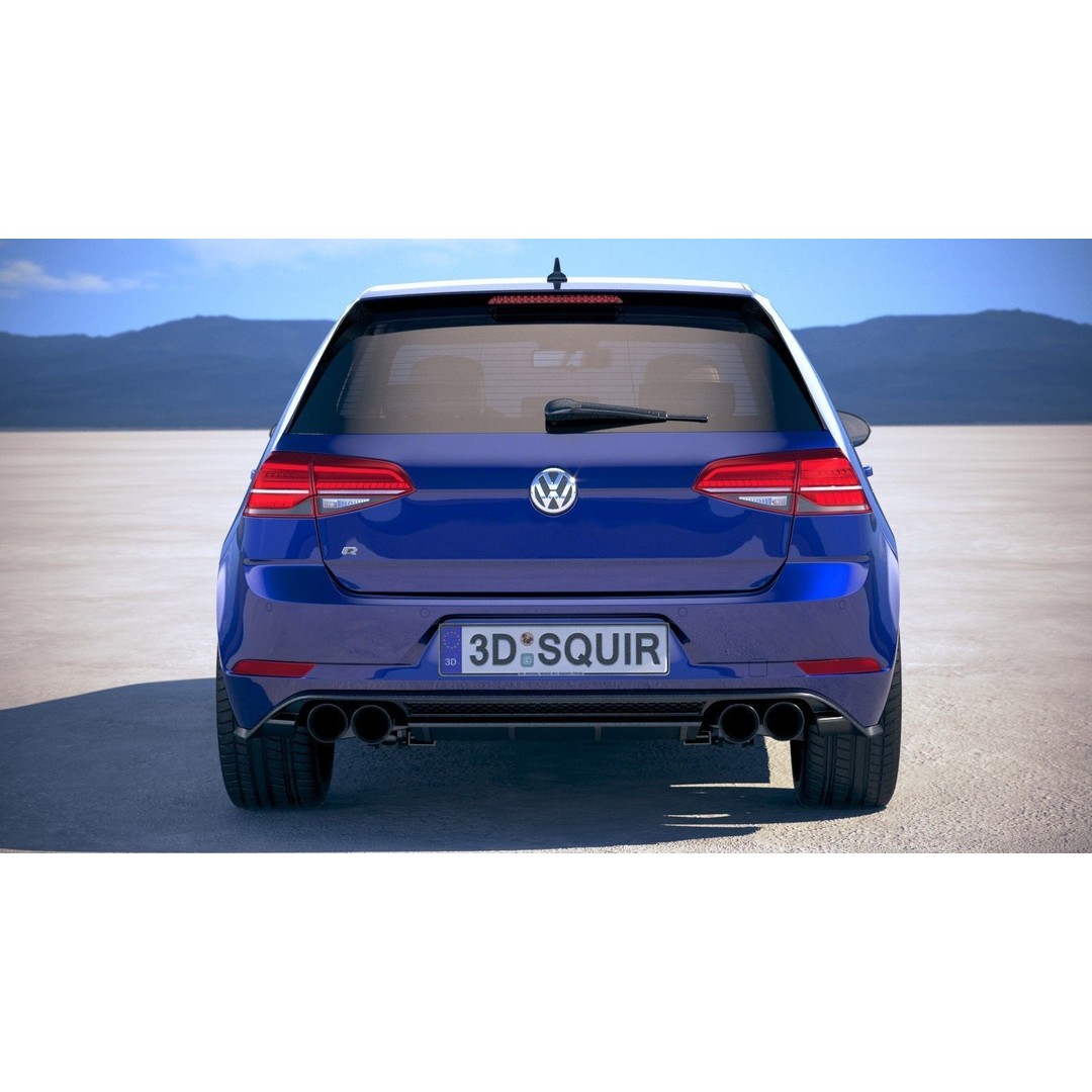 Volkswagen Golf R 2018 3D Model – High Poly Sport Car, 3dsmax, FBX, OBJ - View 12