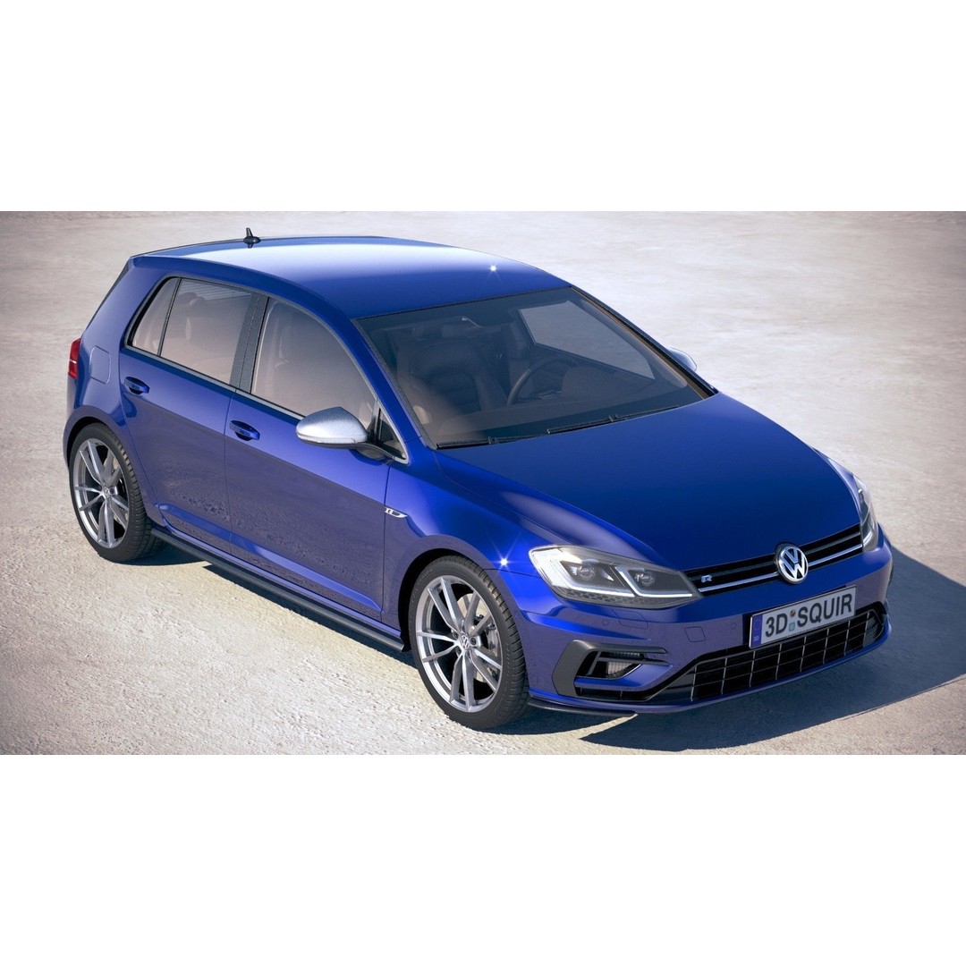 Volkswagen Golf R 2018 3D Model – High Poly Sport Car, 3dsmax, FBX, OBJ - View 13
