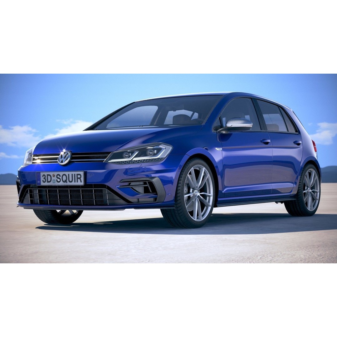 Volkswagen Golf R 2018 3D Model – High Poly Sport Car, 3dsmax, FBX, OBJ - View 14