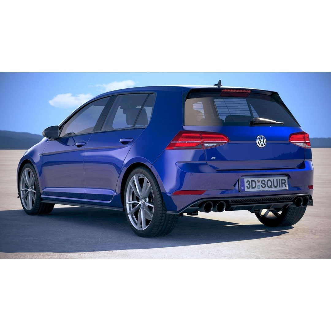 Volkswagen Golf R 2018 3D Model – High Poly Sport Car, 3dsmax, FBX, OBJ - View 15