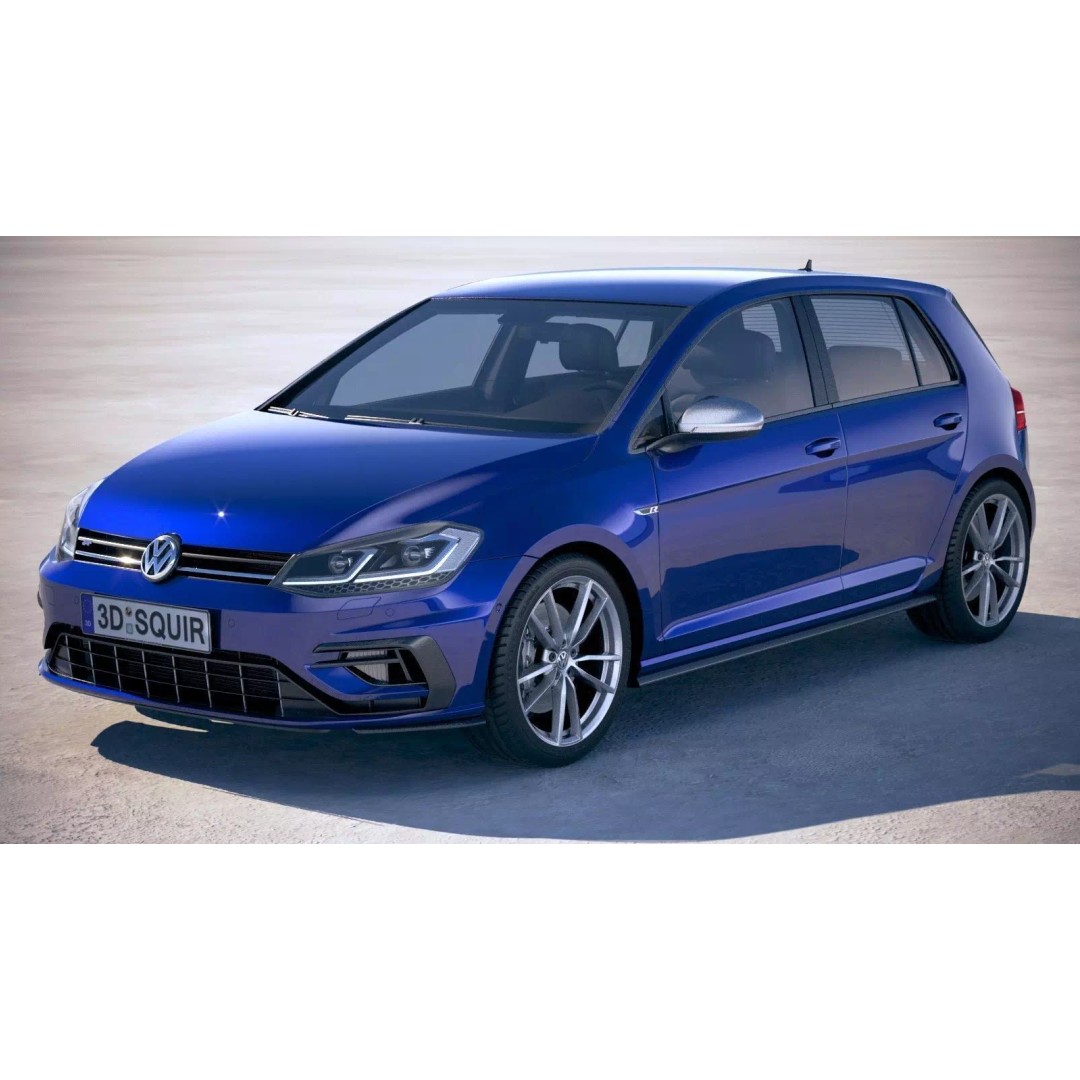 Volkswagen Golf R 2018 3D Model – High Poly Sport Car, 3dsmax, FBX, OBJ - View 2