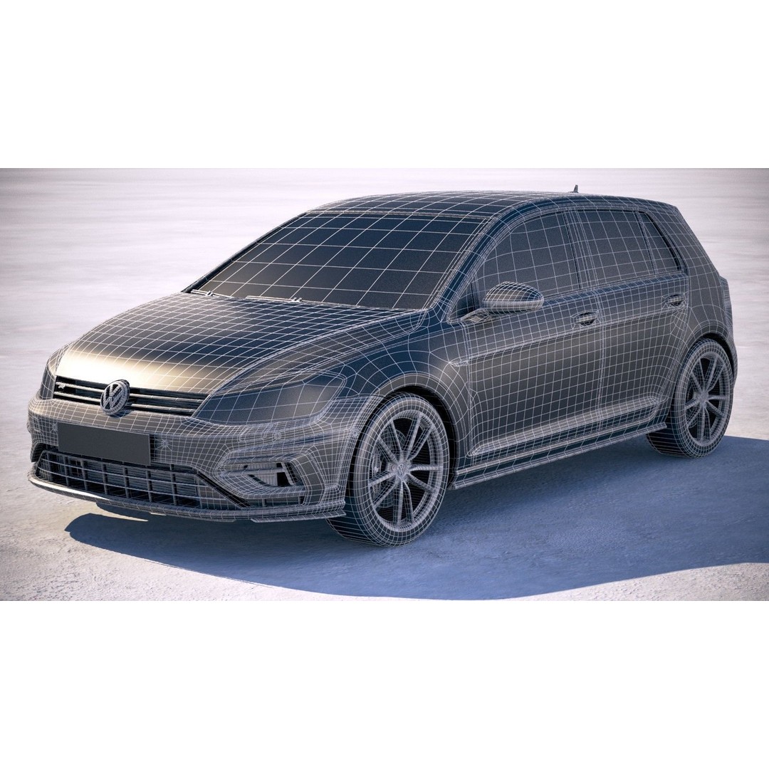 Volkswagen Golf R 2018 3D Model – High Poly Sport Car, 3dsmax, FBX, OBJ - View 24