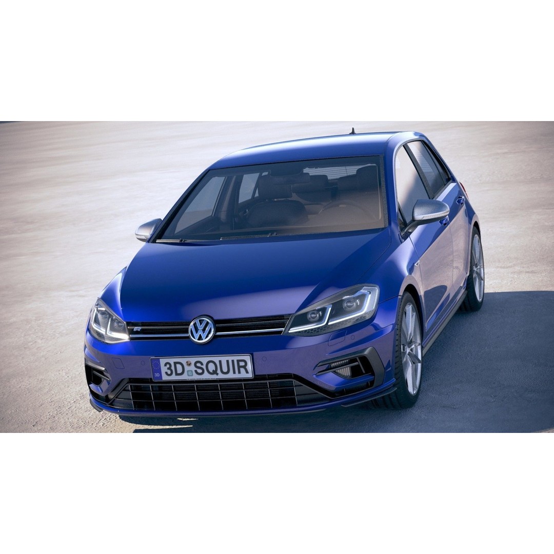 Volkswagen Golf R 2018 3D Model – High Poly Sport Car, 3dsmax, FBX, OBJ - View 3