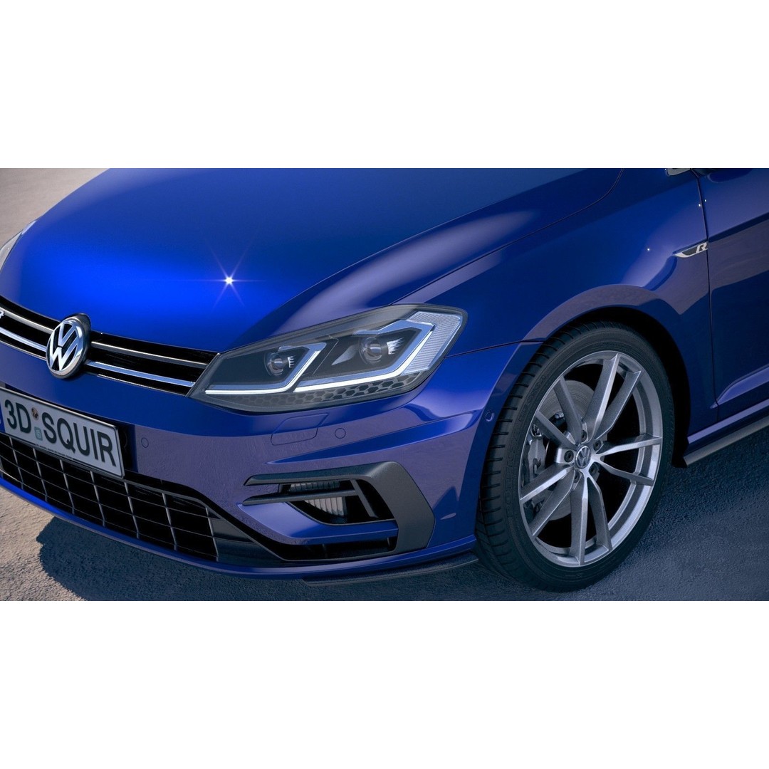 Volkswagen Golf R 2018 3D Model – High Poly Sport Car, 3dsmax, FBX, OBJ - View 4