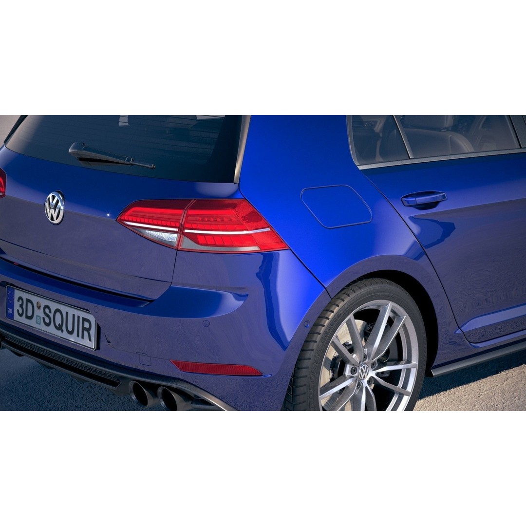 Volkswagen Golf R 2018 3D Model – High Poly Sport Car, 3dsmax, FBX, OBJ - View 5