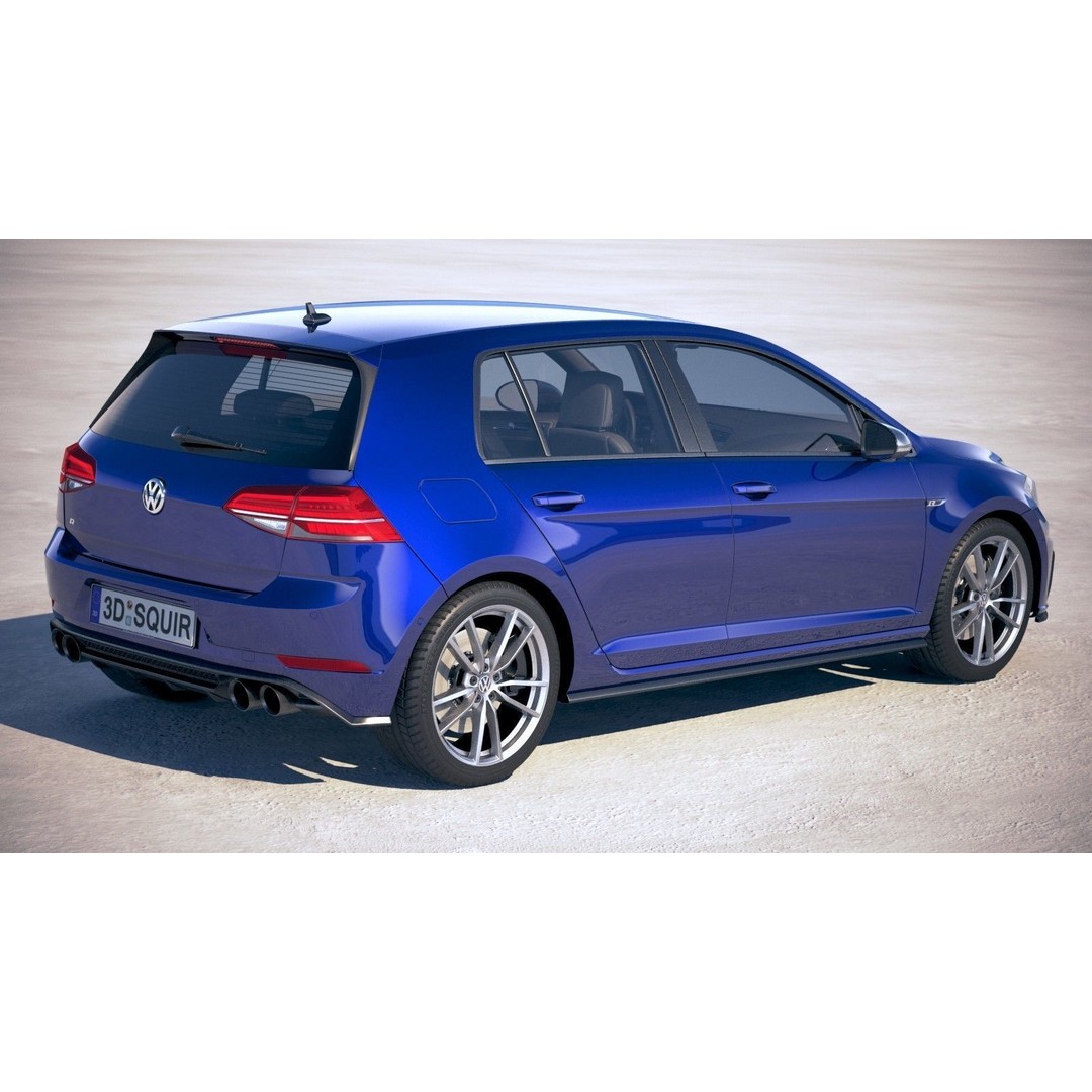 Volkswagen Golf R 2018 3D Model – High Poly Sport Car, 3dsmax, FBX, OBJ - View 6