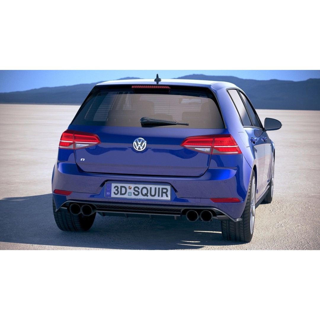 Volkswagen Golf R 2018 3D Model – High Poly Sport Car, 3dsmax, FBX, OBJ - View 7