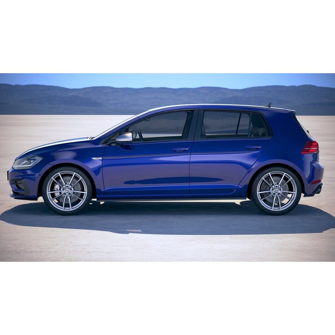 Volkswagen Golf R 2018 3D Model – High Poly Sport Car, 3dsmax, FBX, OBJ - View 8