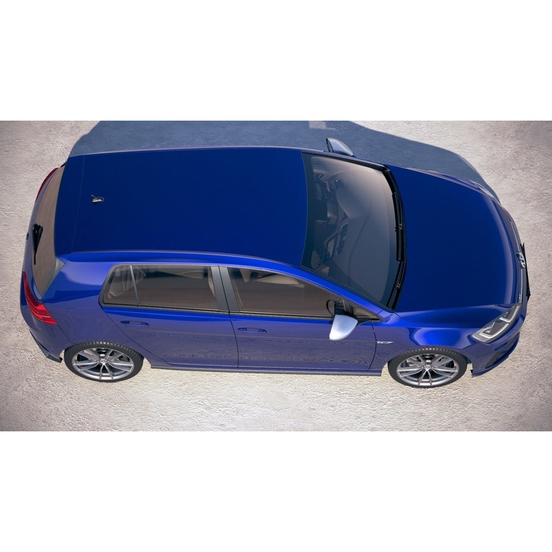 Volkswagen Golf R 2018 3D Model – High Poly Sport Car, 3dsmax, FBX, OBJ - View 9