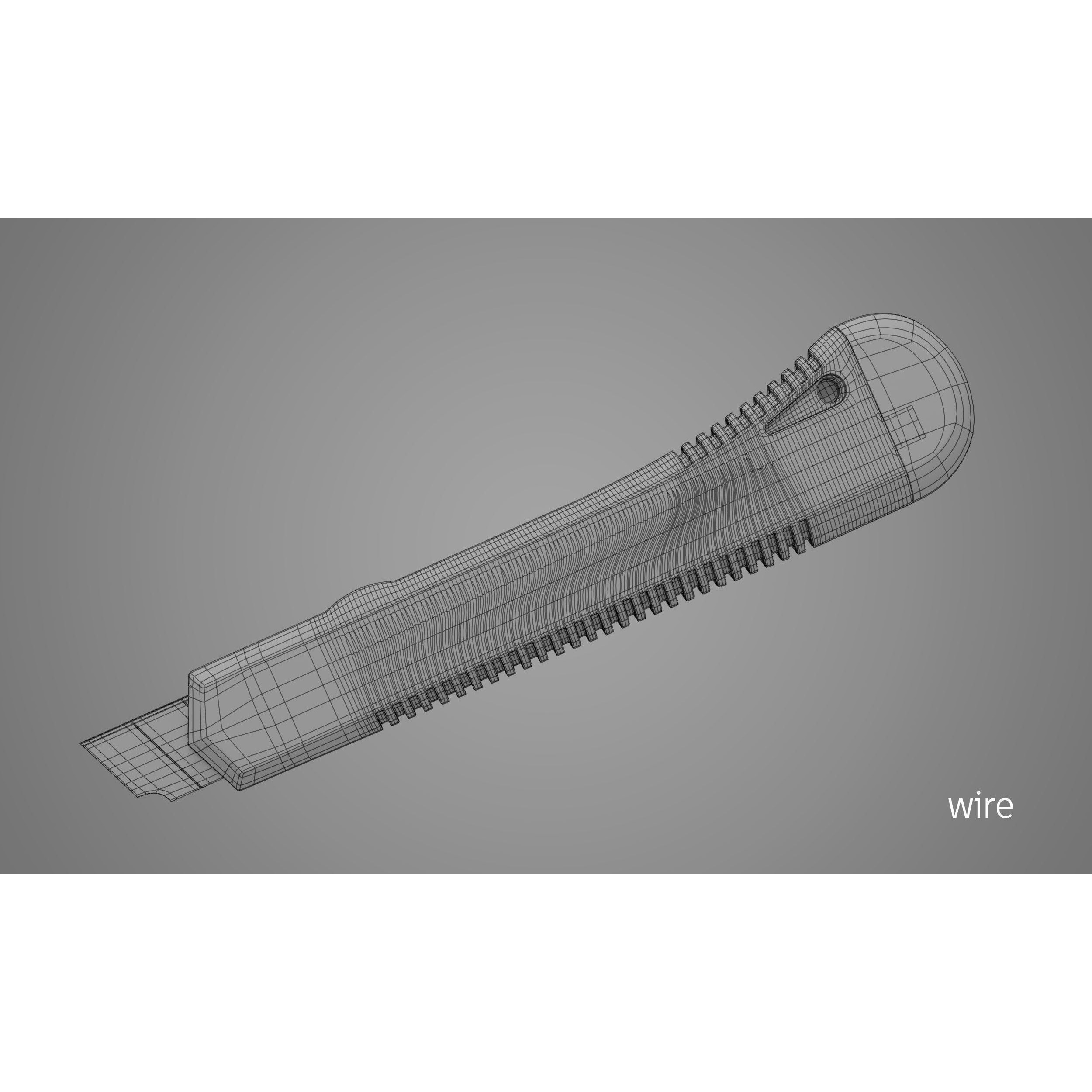 Cutter Orange Knife - Game-Ready 3D Model