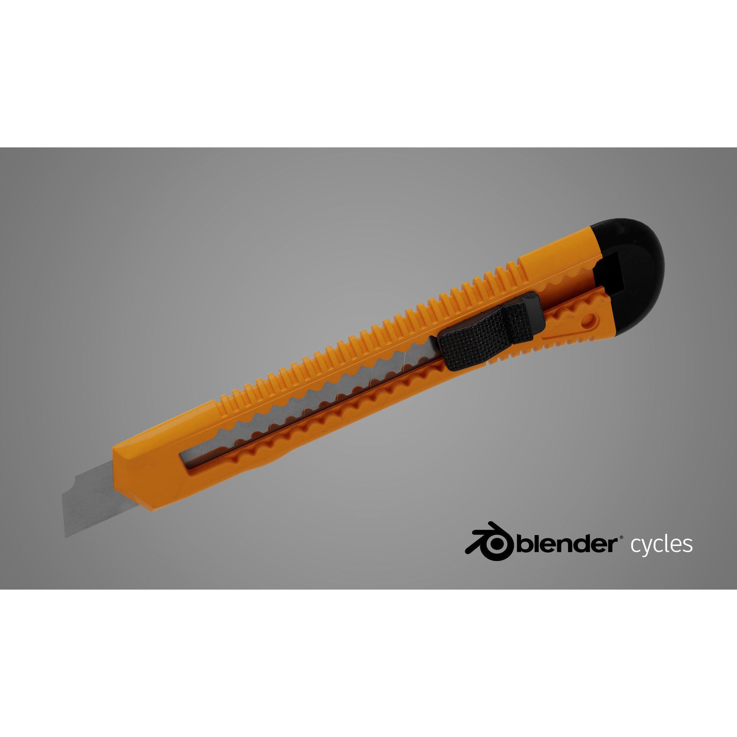 Cutter Orange Knife - Game-Ready 3D Model - View 4