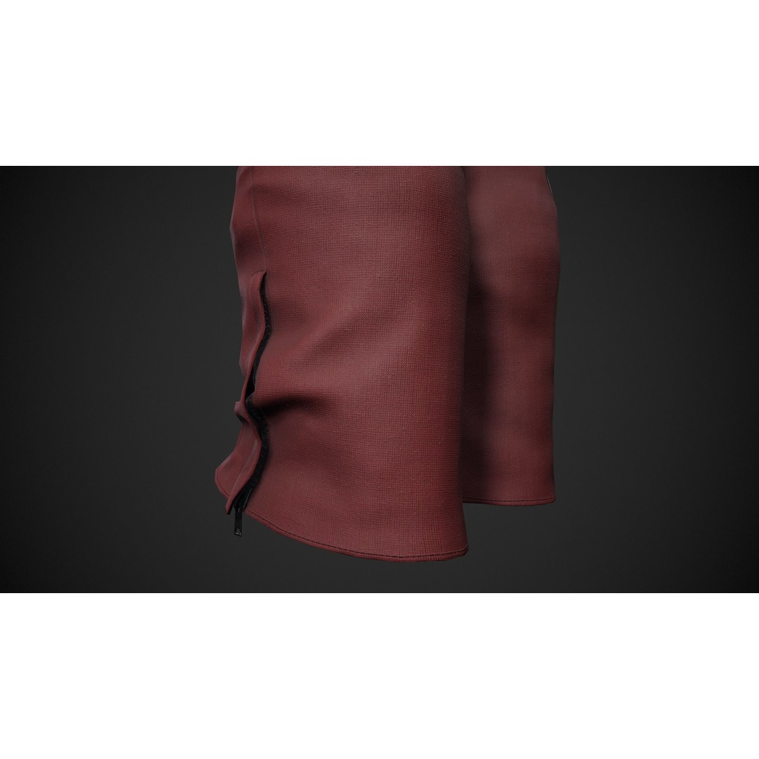 Red Snowboard Pants 3D Model – Low Poly PBR Game Asset, FBX, OBJ - View 11