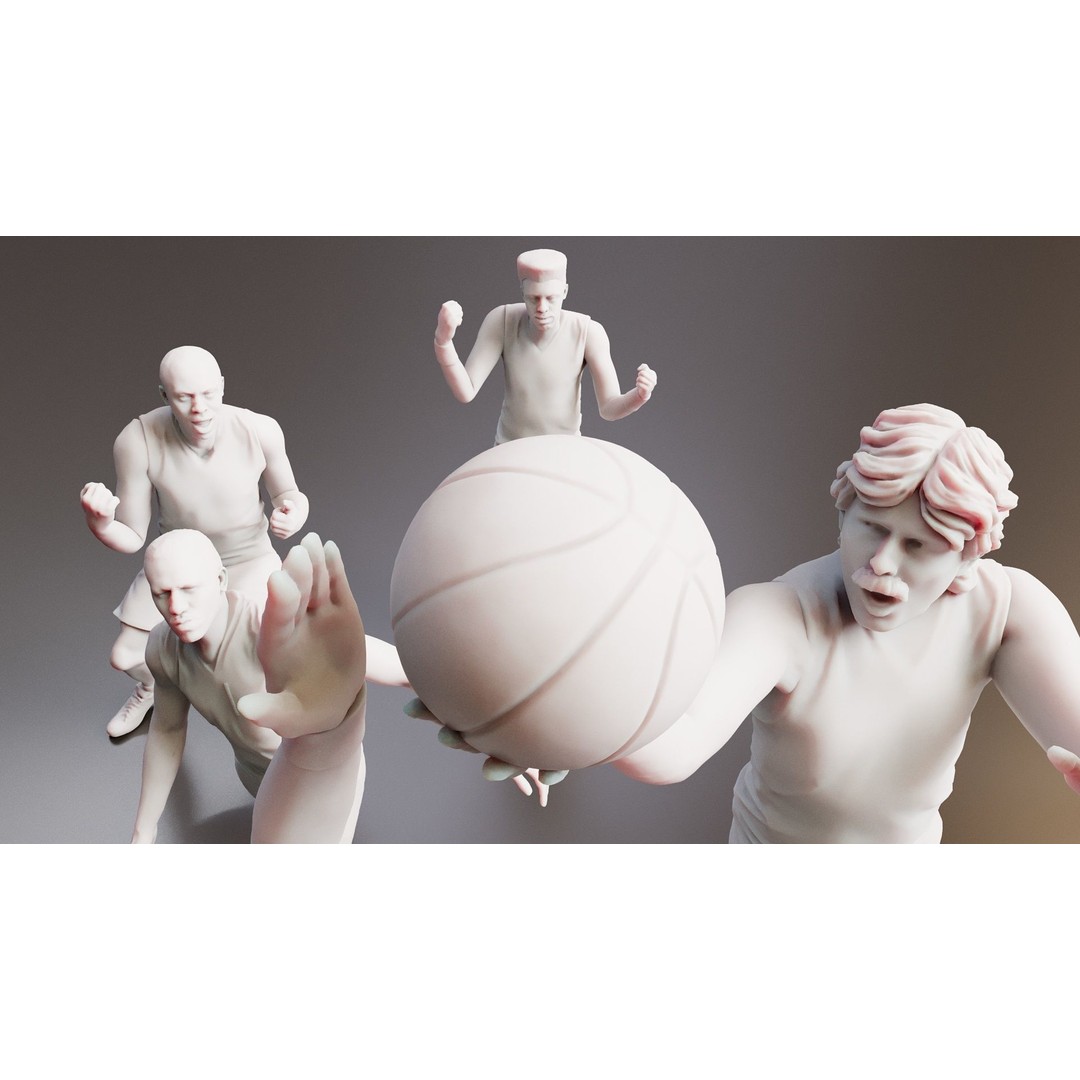 Realistic Male Basketball Player 3D Model – Rigged PBR Asset, FBX - View 3