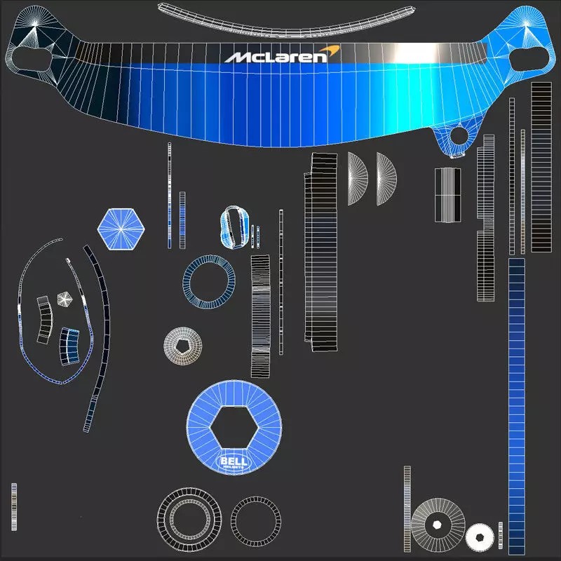 Oscar Piastri Helmet 2024 3D Model – High Detail PBR Asset, FBX