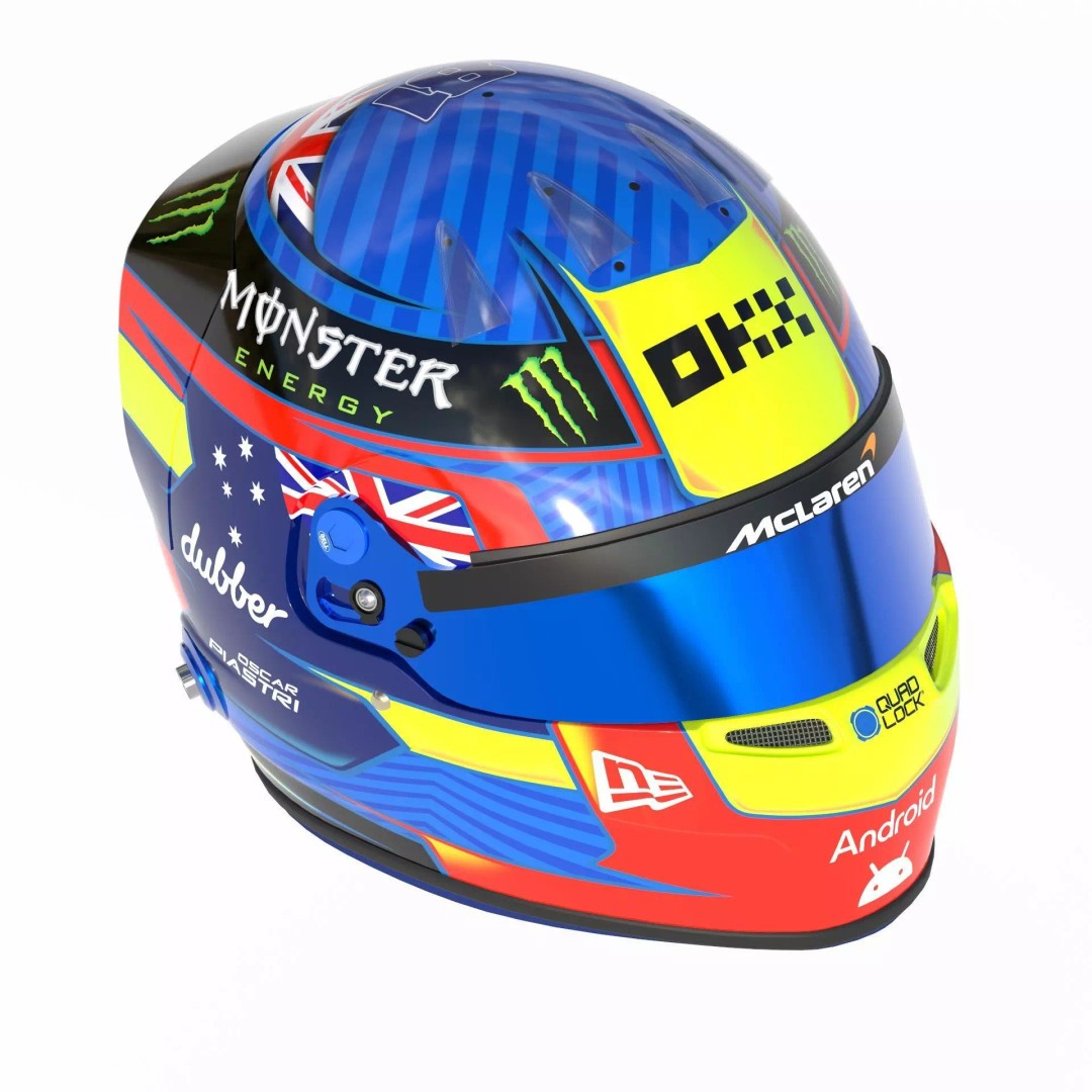 Oscar Piastri Helmet 2024 3D Model – High Detail PBR Asset, FBX - View 11