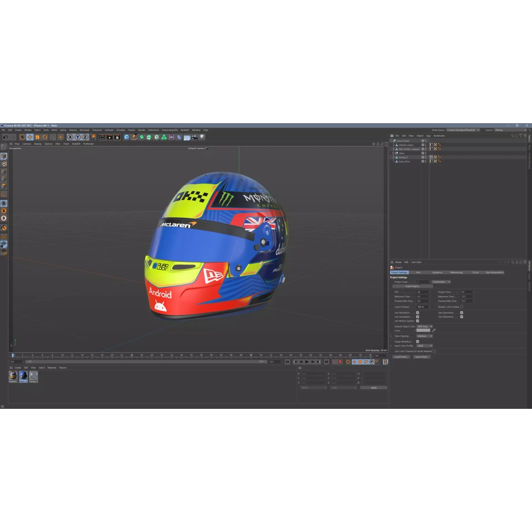 Oscar Piastri Helmet 2024 3D Model – High Detail PBR Asset, FBX - View 13