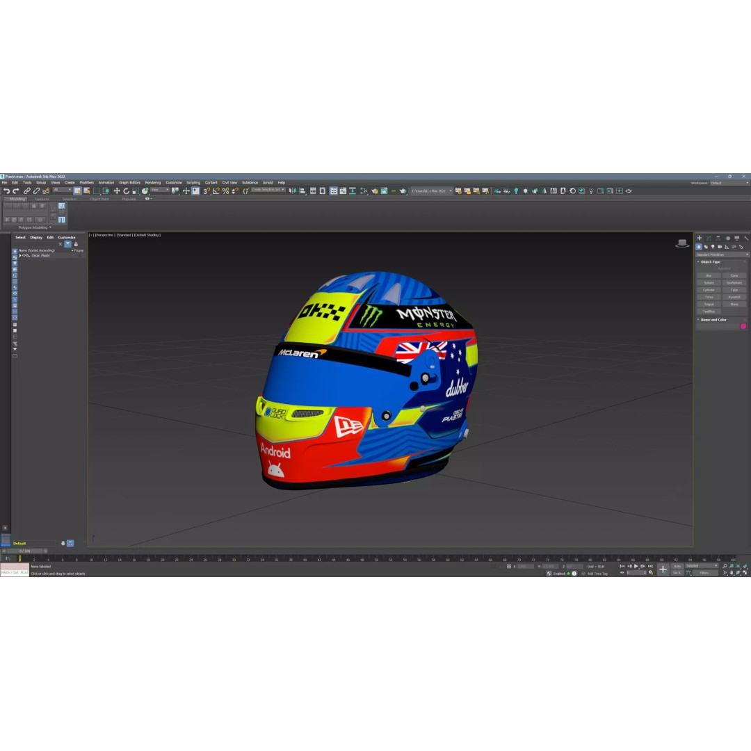 Oscar Piastri Helmet 2024 3D Model – High Detail PBR Asset, FBX - View 14