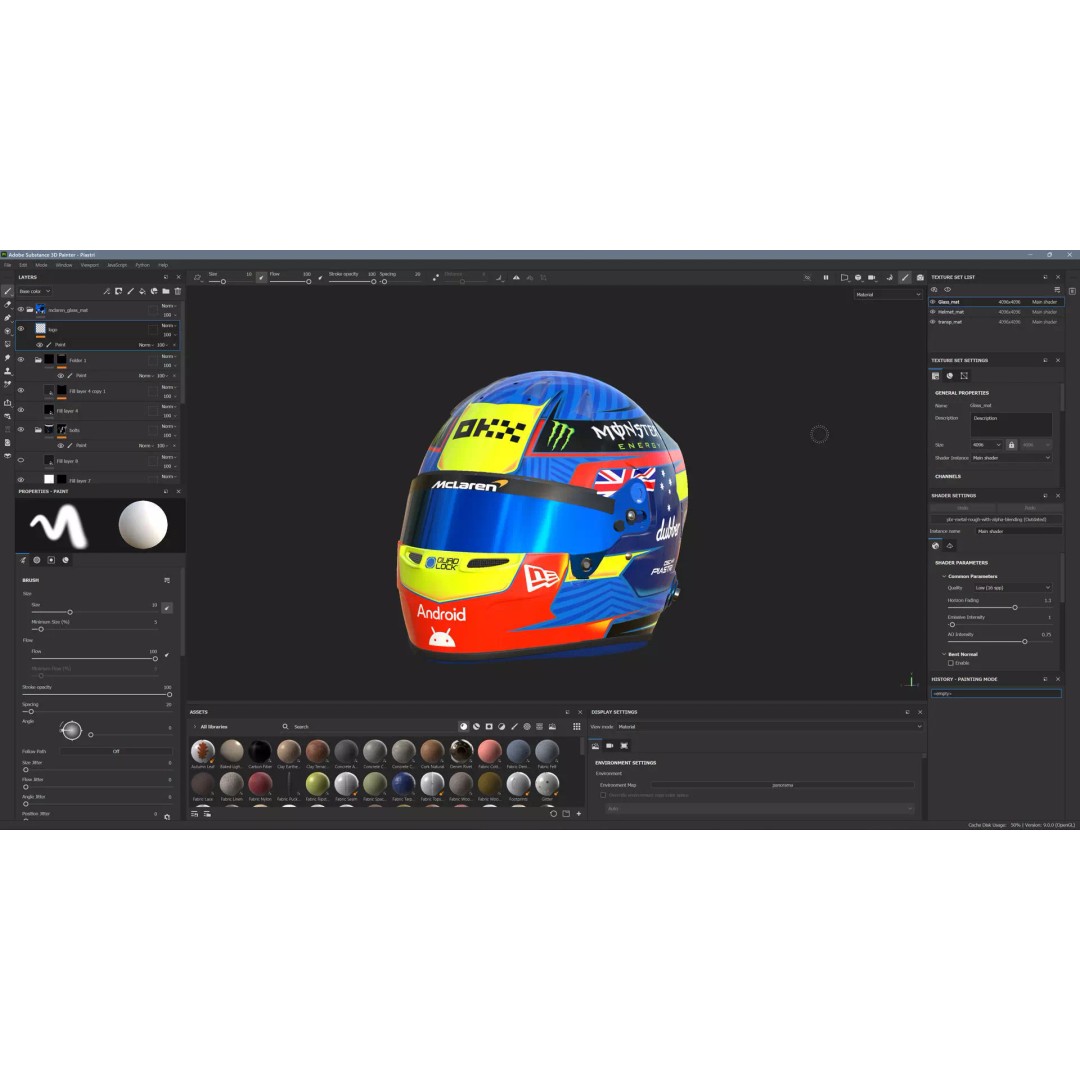Oscar Piastri Helmet 2024 3D Model – High Detail PBR Asset, FBX - View 15