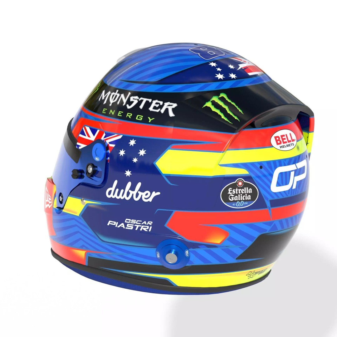Oscar Piastri Helmet 2024 3D Model – High Detail PBR Asset, FBX - View 6