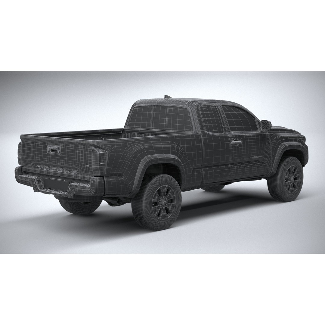 Toyota Tacoma Access Cab TRD 2020 3D Model – High Poly Game Asset, FBX, OBJ