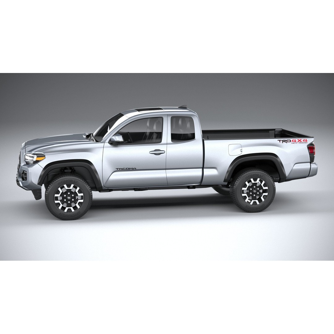 Toyota Tacoma Access Cab TRD 2020 3D Model – High Poly Game Asset, FBX, OBJ - View 10