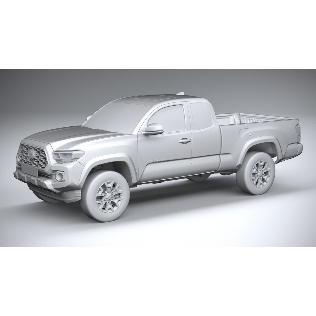 Toyota Tacoma Access Cab TRD 2020 3D Model – High Poly Game Asset, FBX, OBJ - View 21