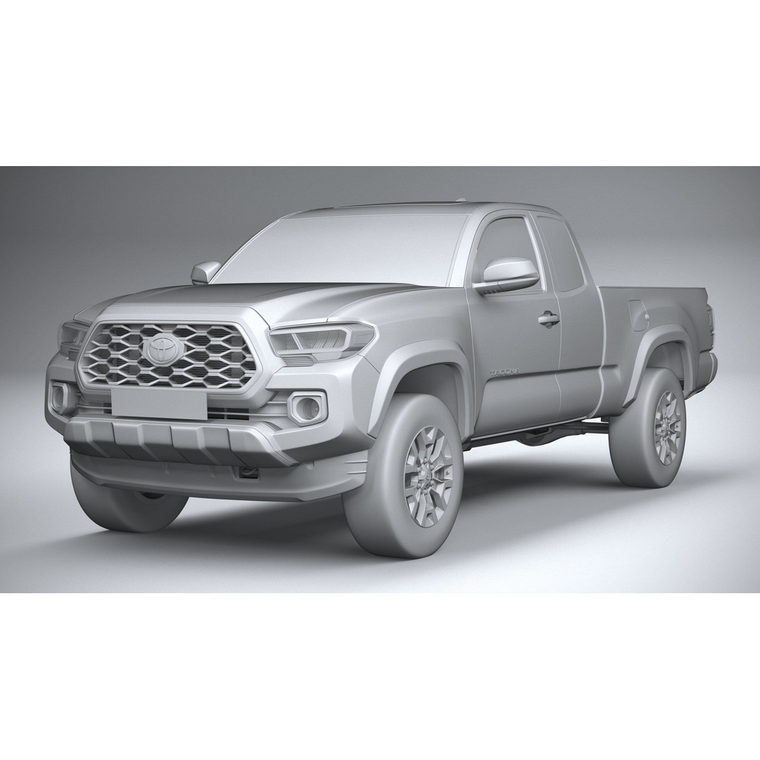 Toyota Tacoma Access Cab TRD 2020 3D Model – High Poly Game Asset, FBX, OBJ - View 22