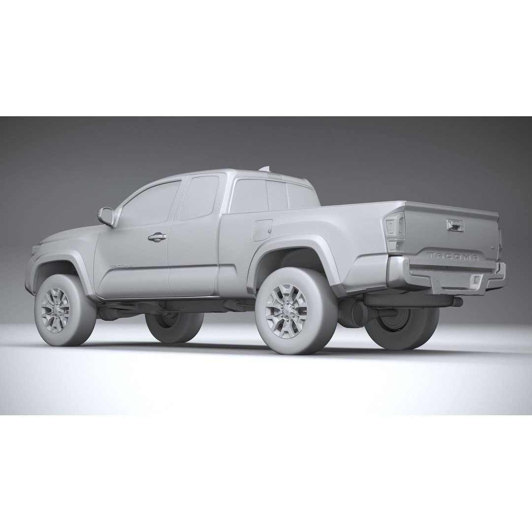 Toyota Tacoma Access Cab TRD 2020 3D Model – High Poly Game Asset, FBX, OBJ - View 23
