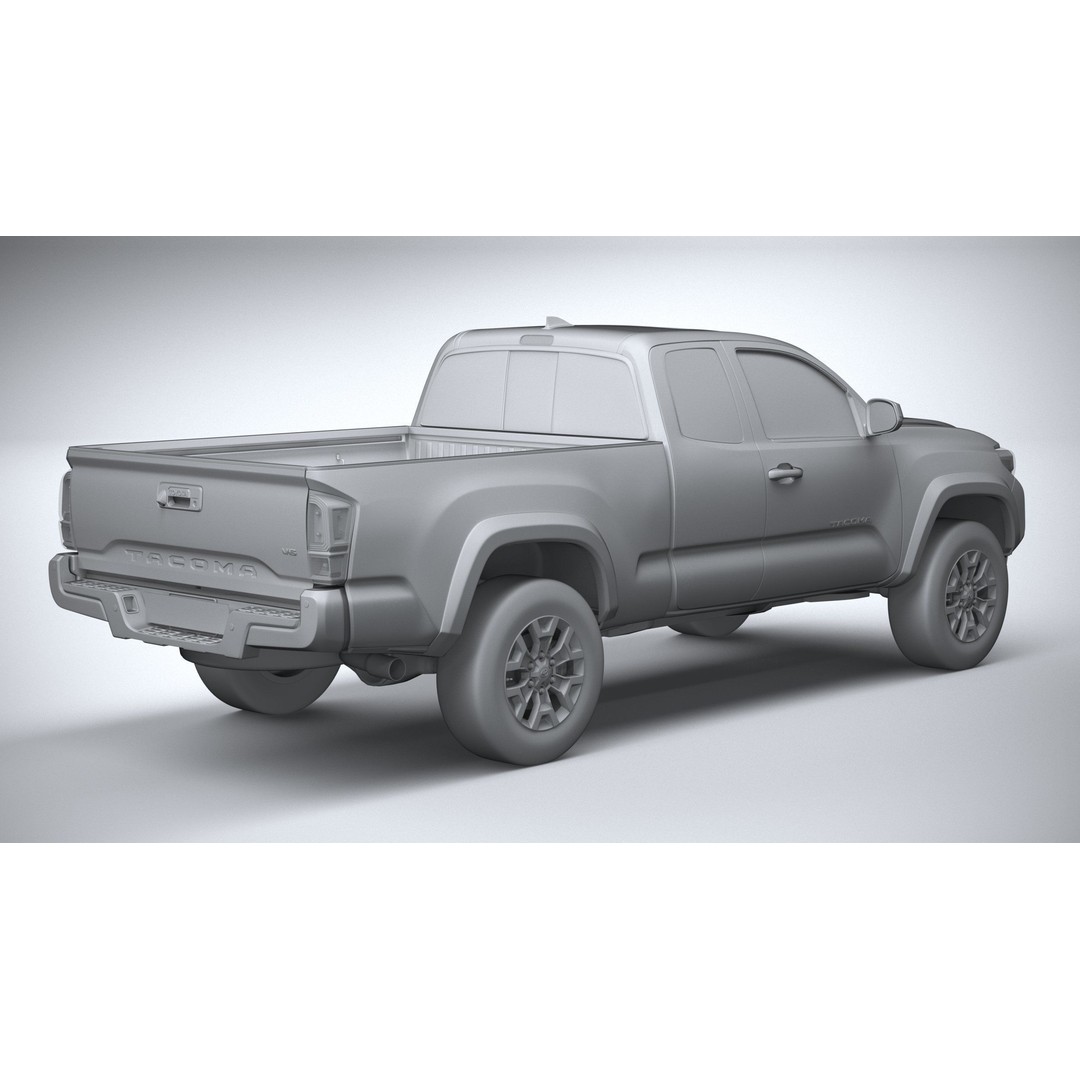 Toyota Tacoma Access Cab TRD 2020 3D Model – High Poly Game Asset, FBX, OBJ - View 27