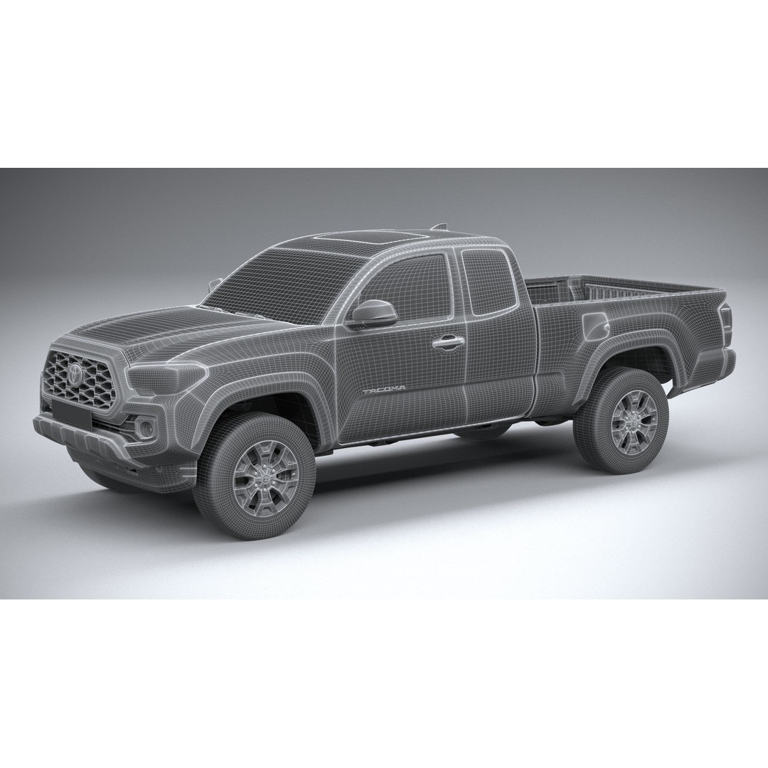 Toyota Tacoma Access Cab TRD 2020 3D Model – High Poly Game Asset, FBX, OBJ - View 28