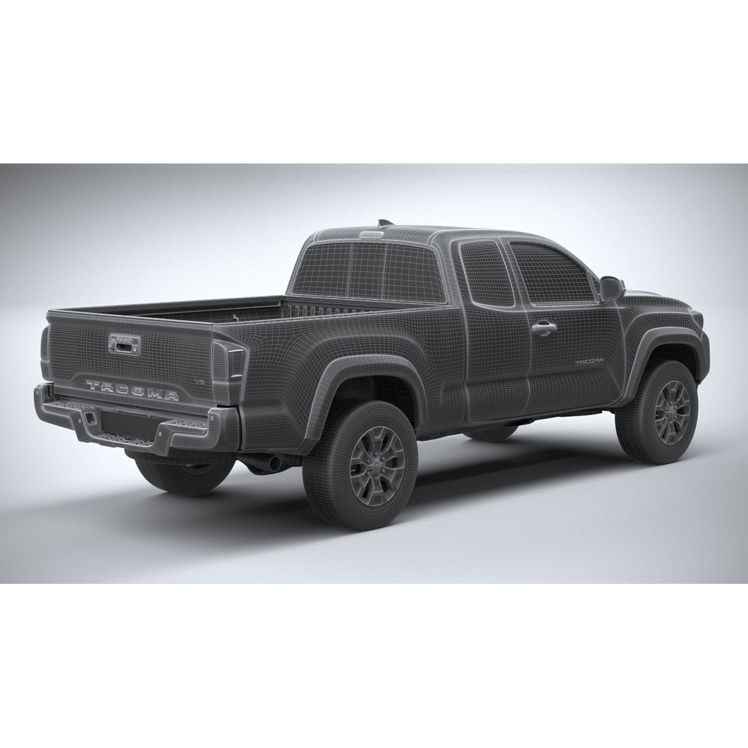 Toyota Tacoma Access Cab TRD 2020 3D Model – High Poly Game Asset, FBX, OBJ - View 29