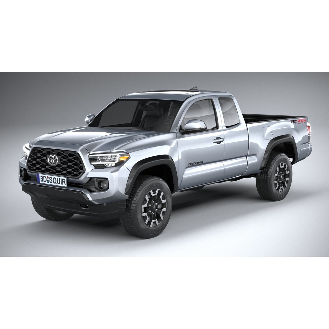 Toyota Tacoma Access Cab TRD 2020 3D Model – High Poly Game Asset, FBX, OBJ - View 3