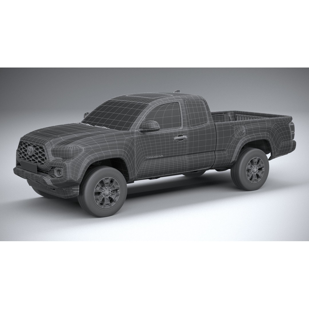 Toyota Tacoma Access Cab TRD 2020 3D Model – High Poly Game Asset, FBX, OBJ - View 30
