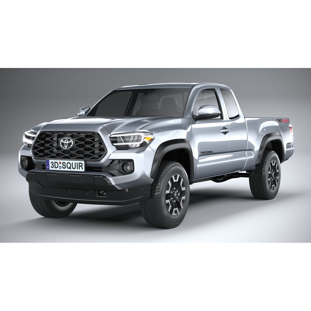Toyota Tacoma Access Cab TRD 2020 3D Model – High Poly Game Asset, FBX, OBJ - View 4