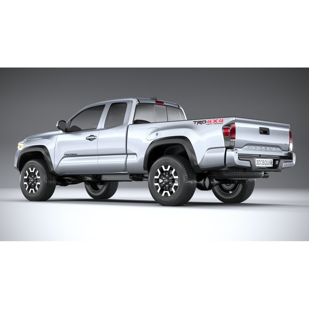 Toyota Tacoma Access Cab TRD 2020 3D Model – High Poly Game Asset, FBX, OBJ - View 7