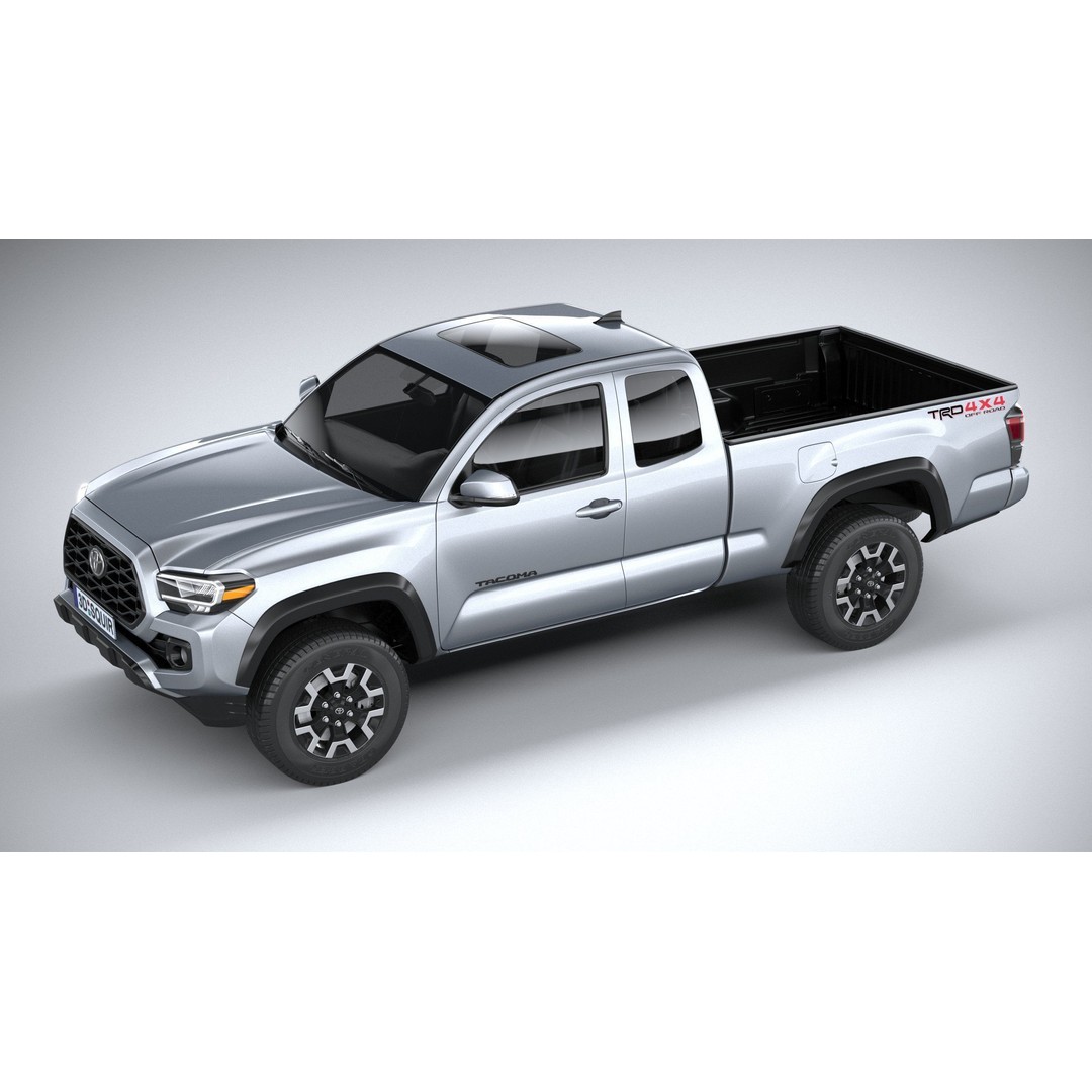 Toyota Tacoma Access Cab TRD 2020 3D Model – High Poly Game Asset, FBX, OBJ - View 9