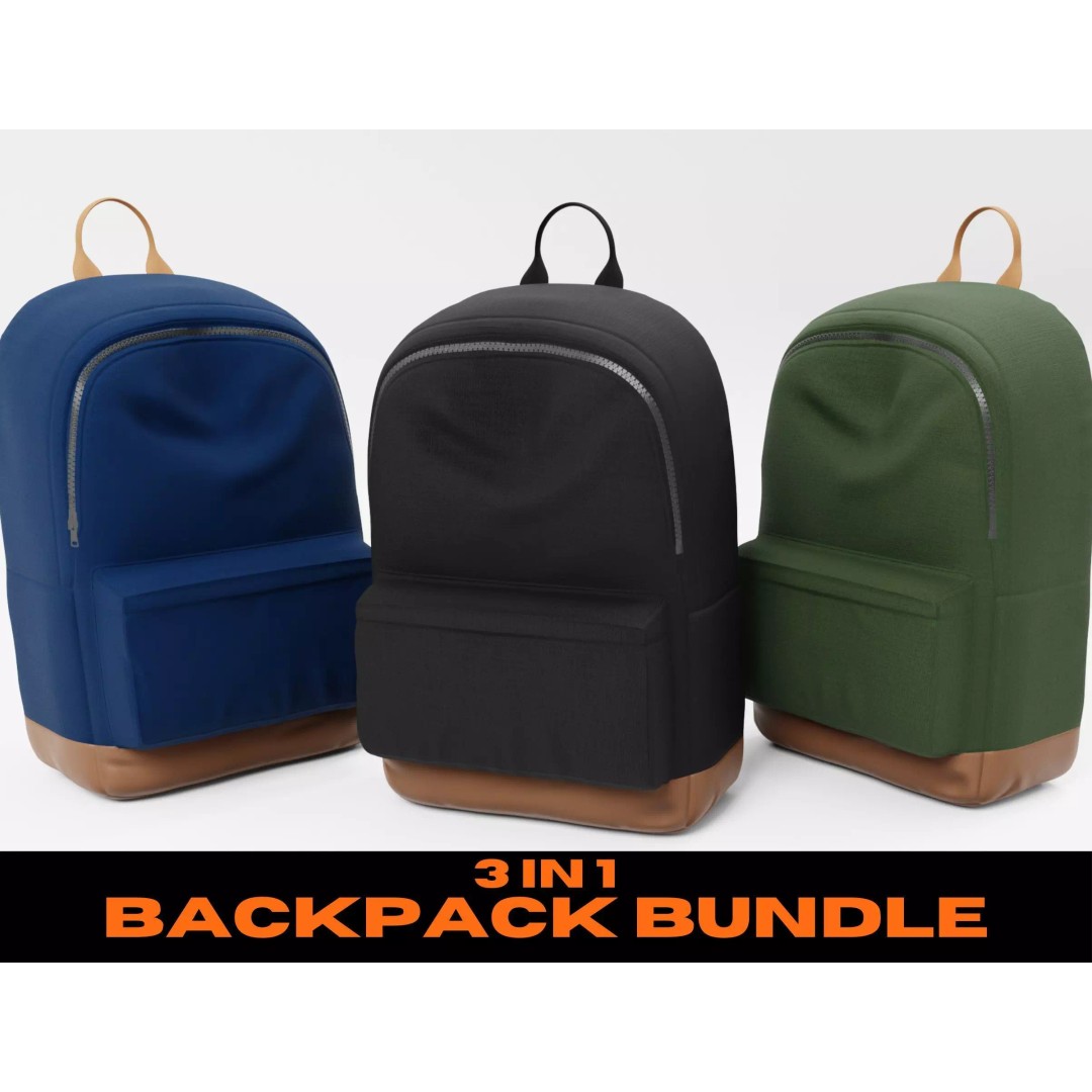 Backpack 3D Model – Low Poly Game Asset with PBR Textures - View 2