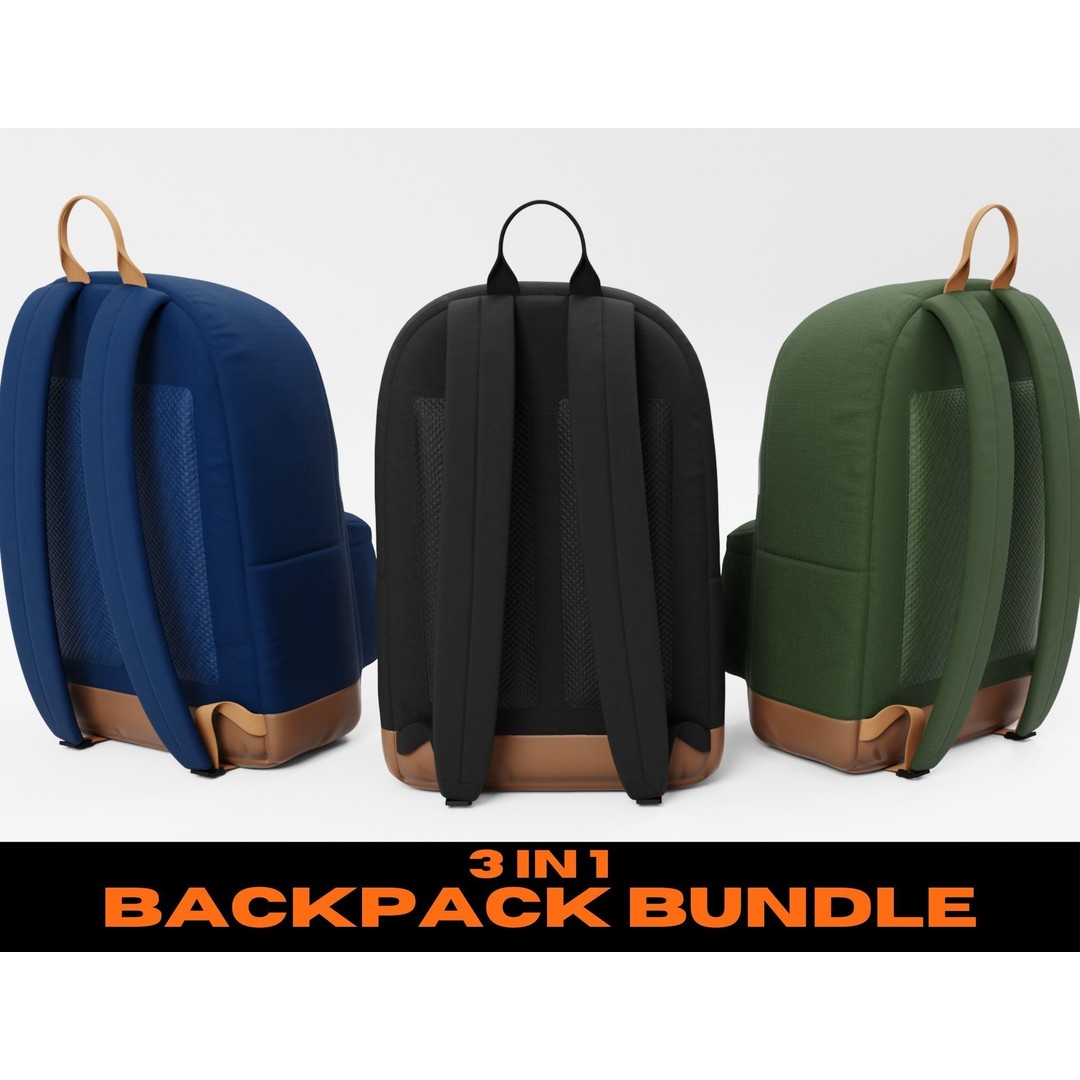 Backpack 3D Model – Low Poly Game Asset with PBR Textures - View 3