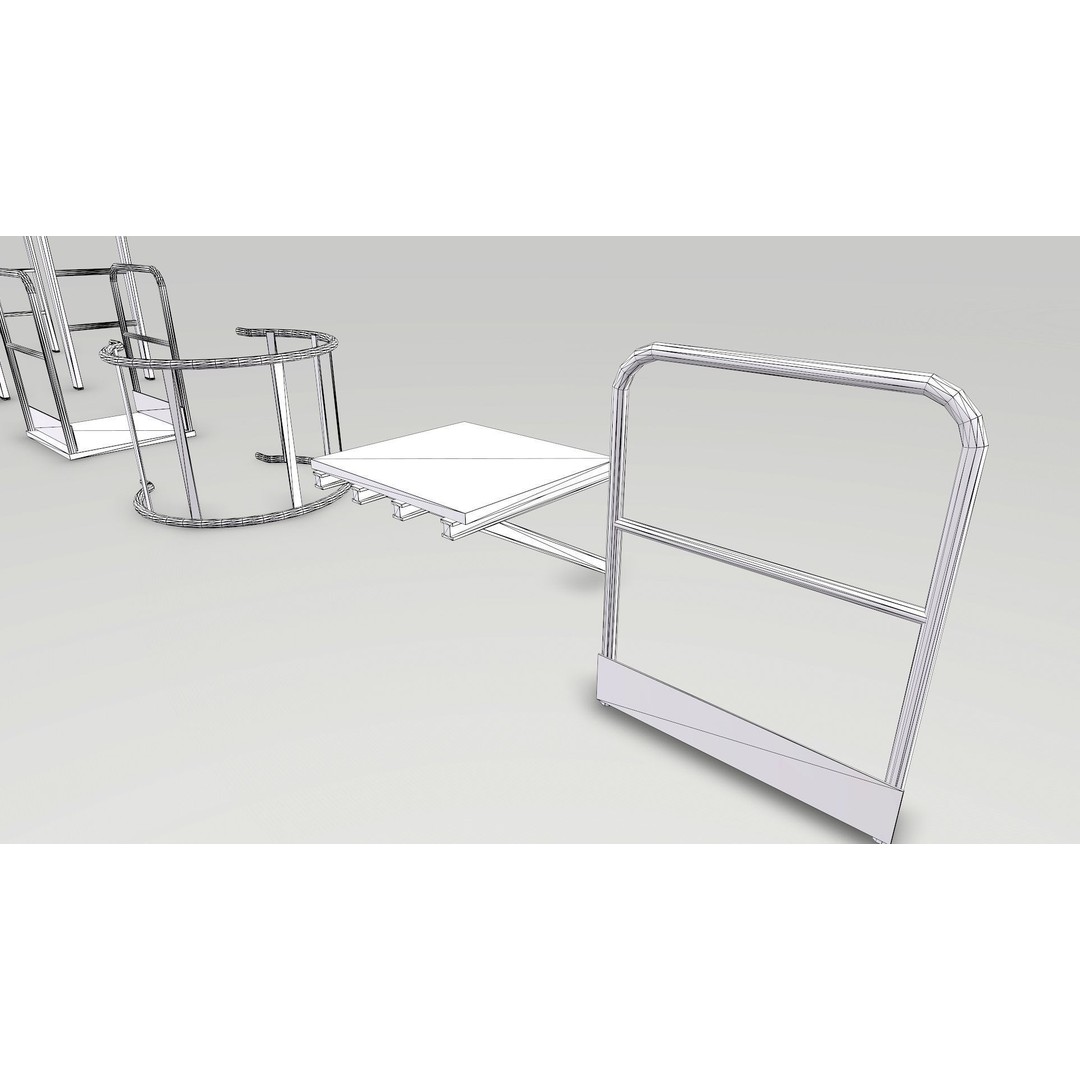 Modular Rusted Metal Ladder System 3D Model – Low Poly PBR Asset, FBX - View 20
