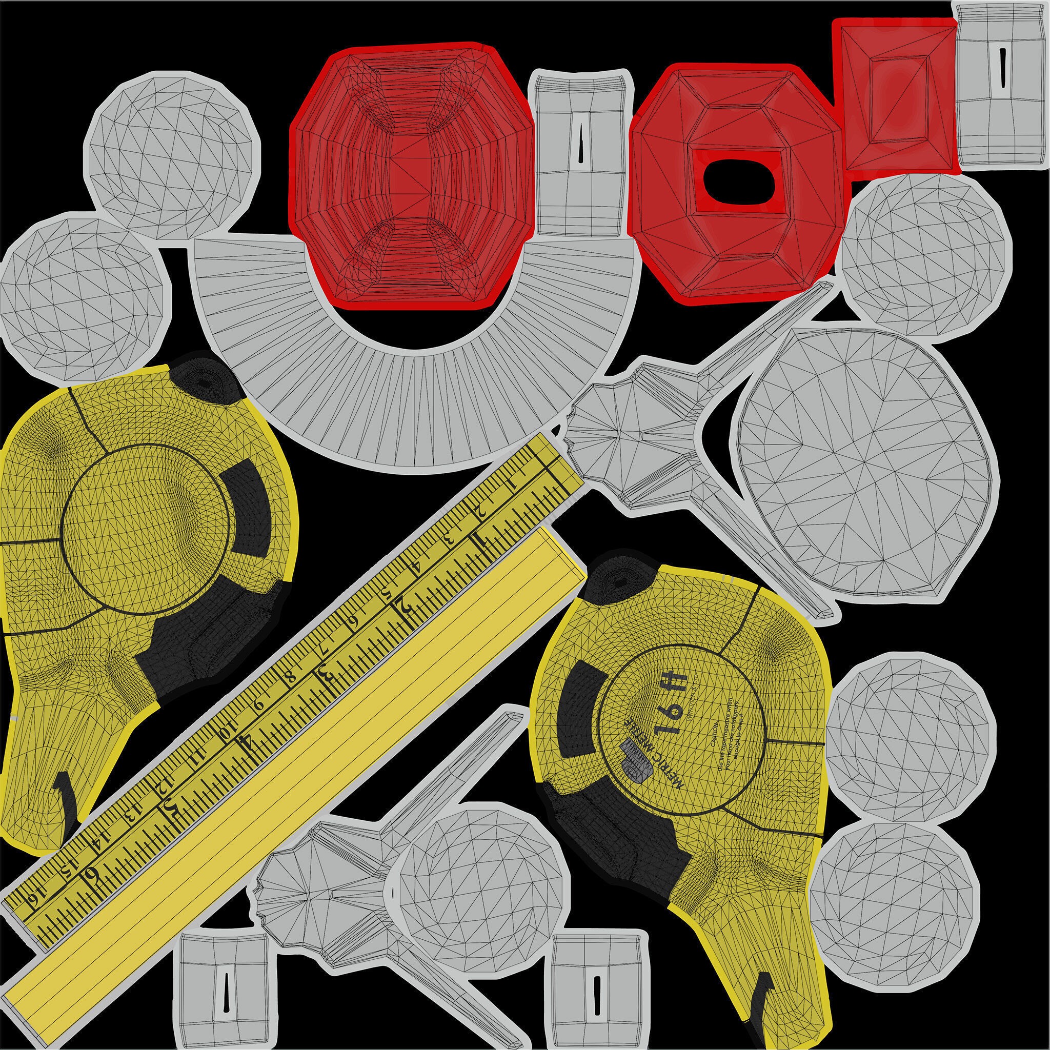 Measuring Tape - Low-Poly Game-Ready 3D Model - View 17