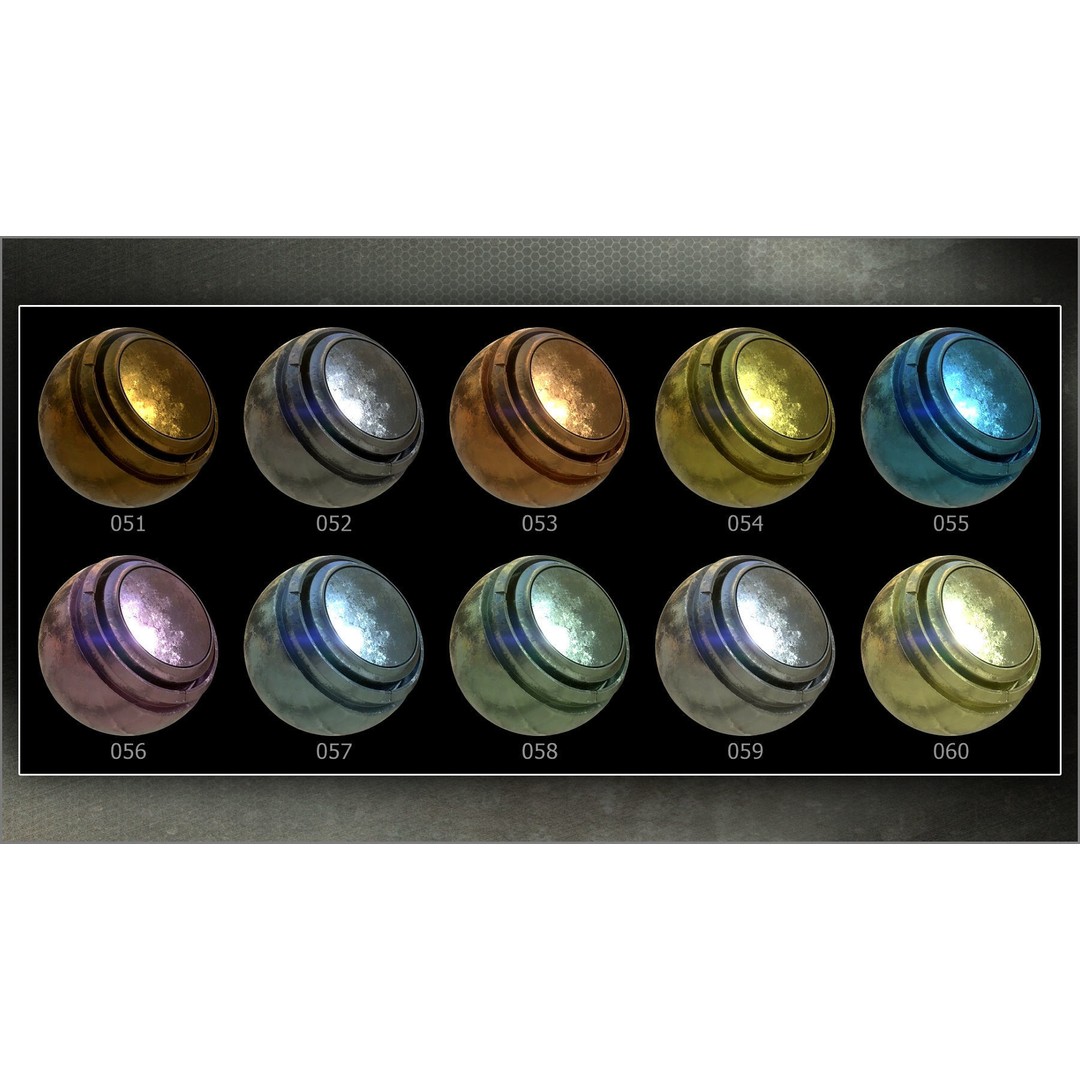 Metal Smart Materials 3D Model – 100 PBR Textures for Substance Painter - View 10