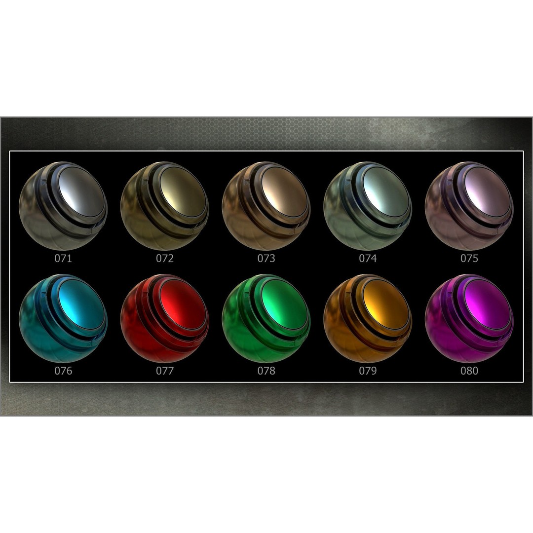 Metal Smart Materials 3D Model – 100 PBR Textures for Substance Painter - View 12