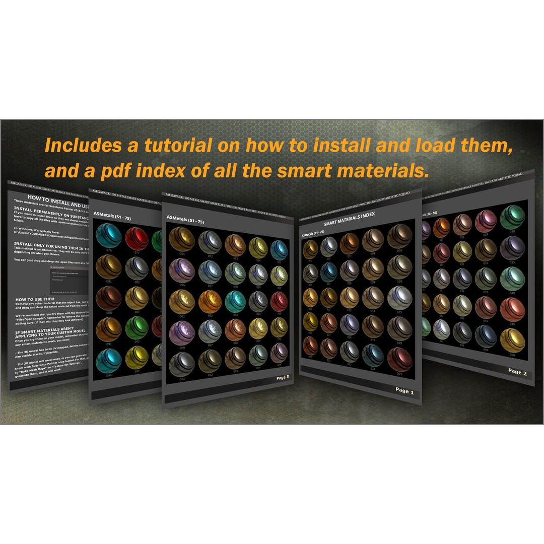 Metal Smart Materials 3D Model – 100 PBR Textures for Substance Painter - View 15